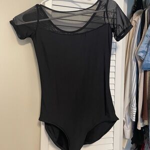 Black Mesh Yumiko Leotard
